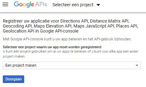 api key voor google maps integratie