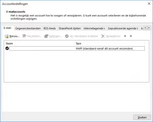 E mail instellen in Outlook 1